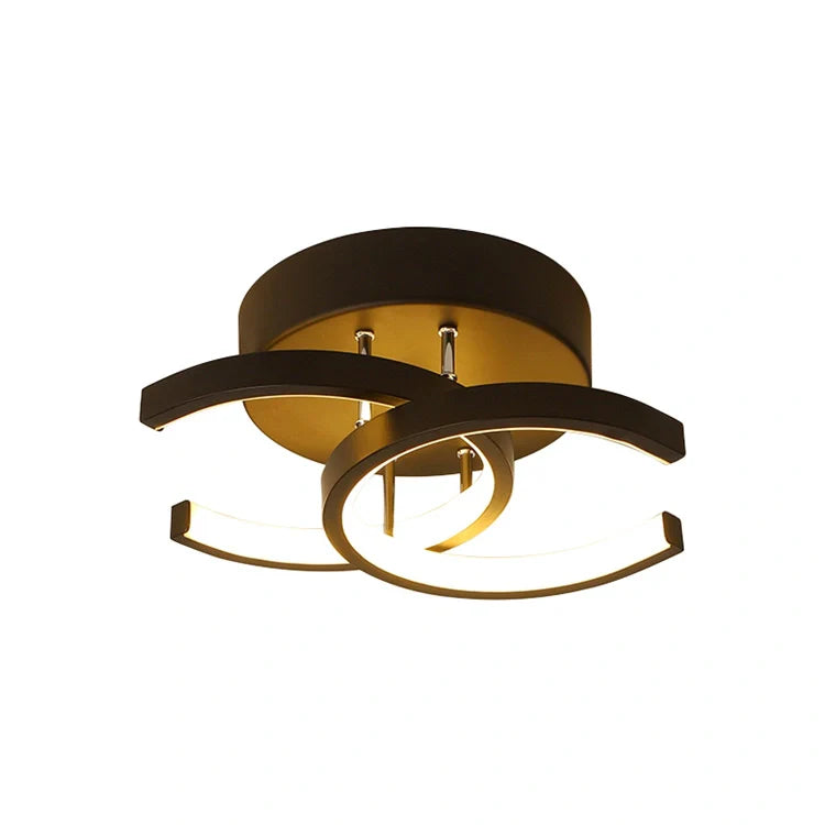 Plafonnier LED Moderne Noir & Blanc Style Torsadé