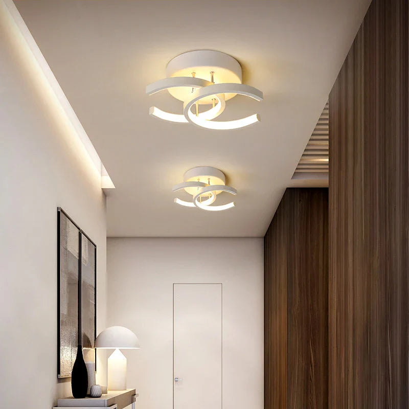 Plafonnier LED Moderne Noir & Blanc Style Torsadé