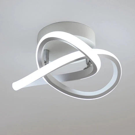Plafonnier LED Moderne Noir ou Blanc Design Torsadé