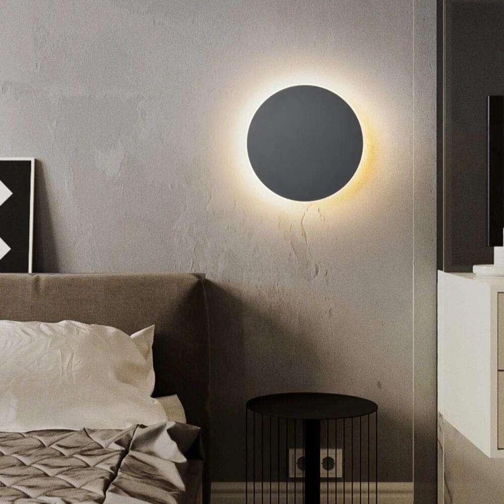 Applique LED Ronde Murale avec Capteur – Design Nordique