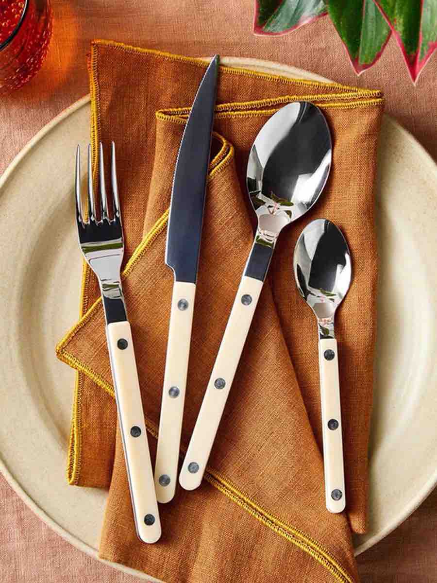Couverts Bistrot, Inox, 8 Pièces, Poignée Ivoire