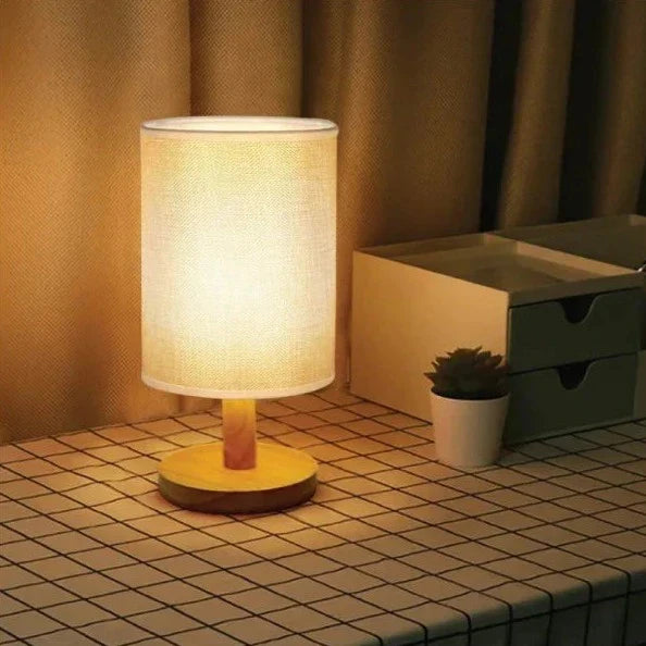 Organic Glow Lamp – Lampe en Bois Naturel & Tissu – Alimentation USB