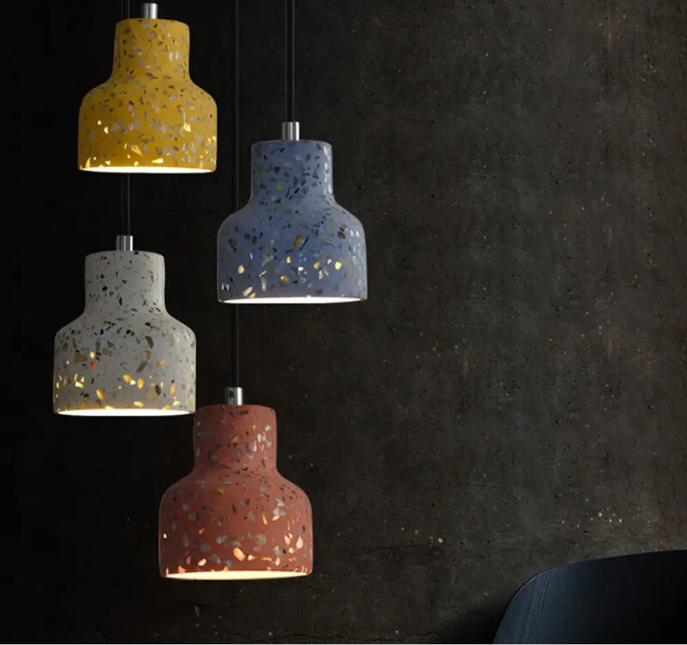 Suspension Nordique Terrazzo, Ciment, Couleurs Variées