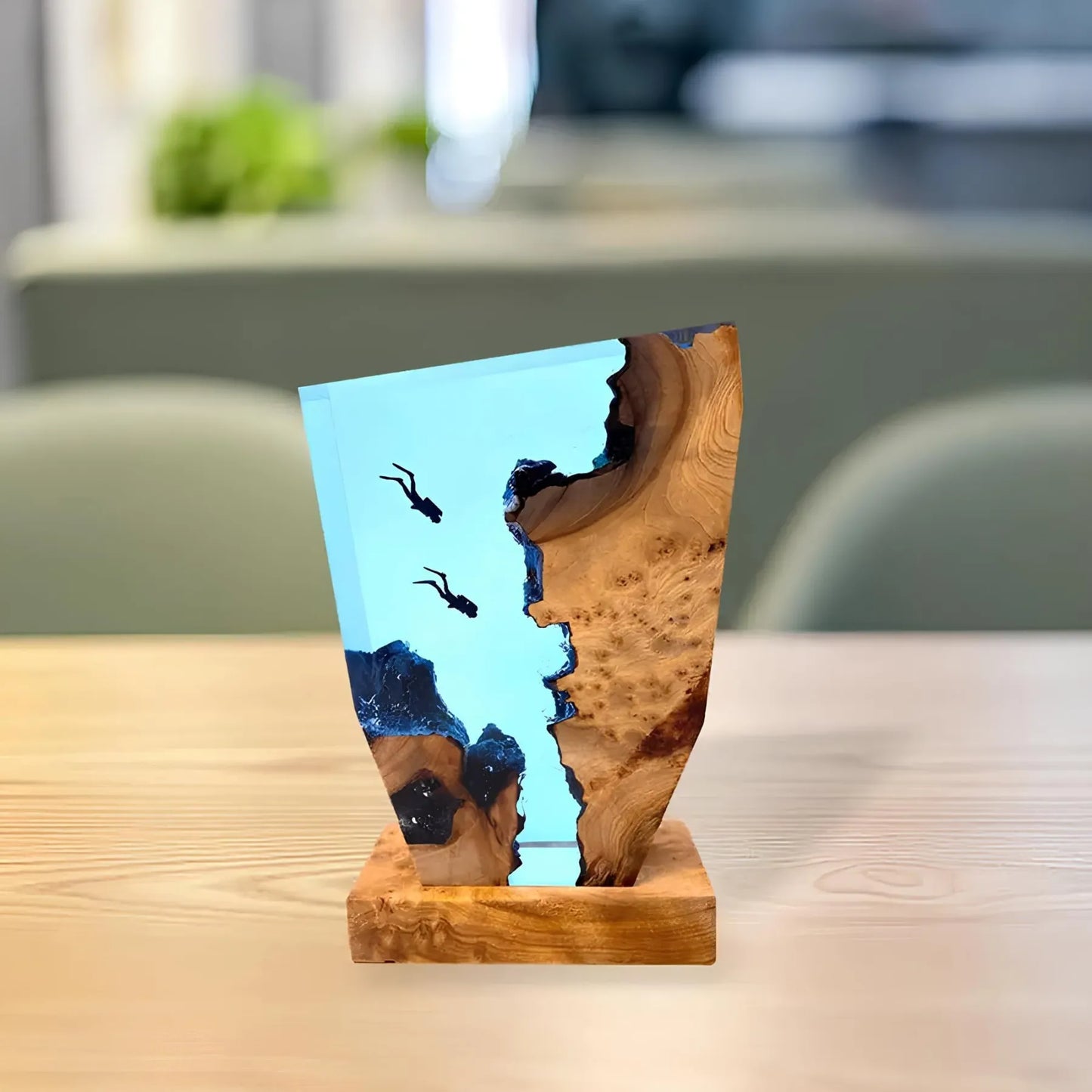 OceanDepths | Lampe de Bureau Plongeur Océanique Karst | Éclairage Inspiré de la Mer