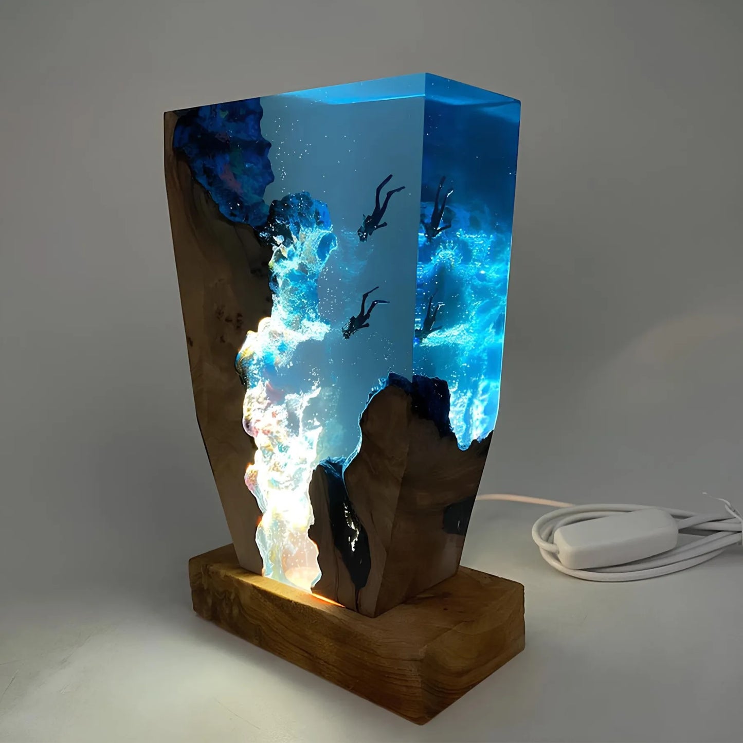 OceanDepths | Lampe de Bureau Plongeur Océanique Karst | Éclairage Inspiré de la Mer