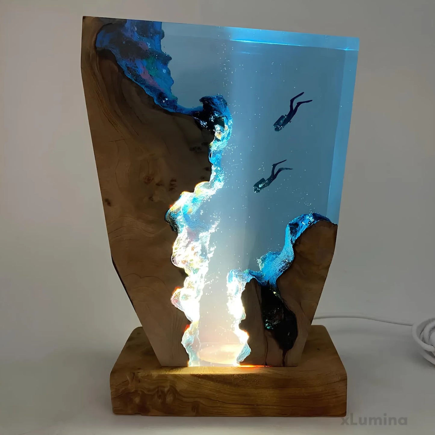 OceanDepths | Lampe de Bureau Plongeur Océanique Karst | Éclairage Inspiré de la Mer