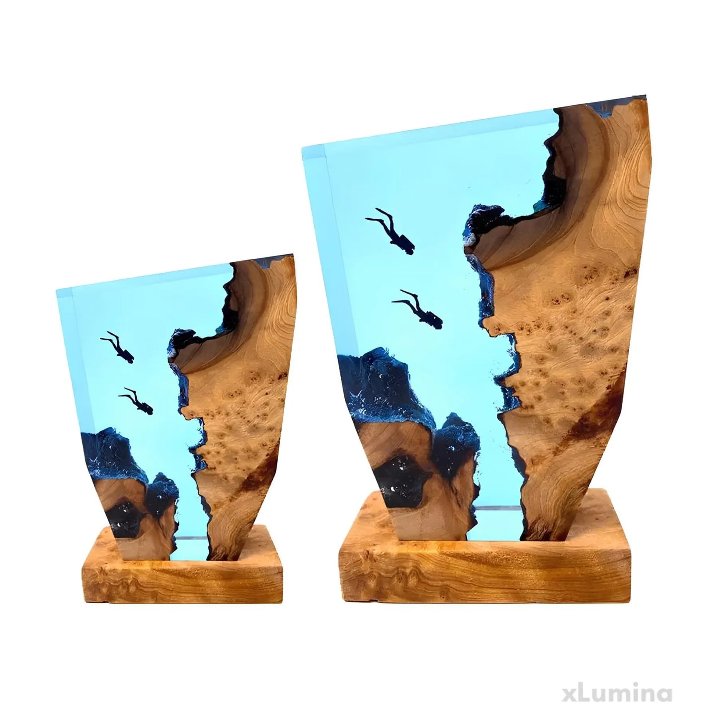 OceanDepths | Lampe de Bureau Plongeur Océanique Karst | Éclairage Inspiré de la Mer