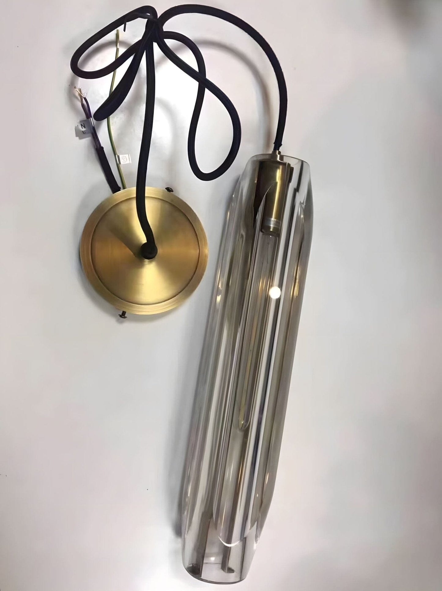 Suspension Moderne Verre K9 Laiton Fumé ou Clair
