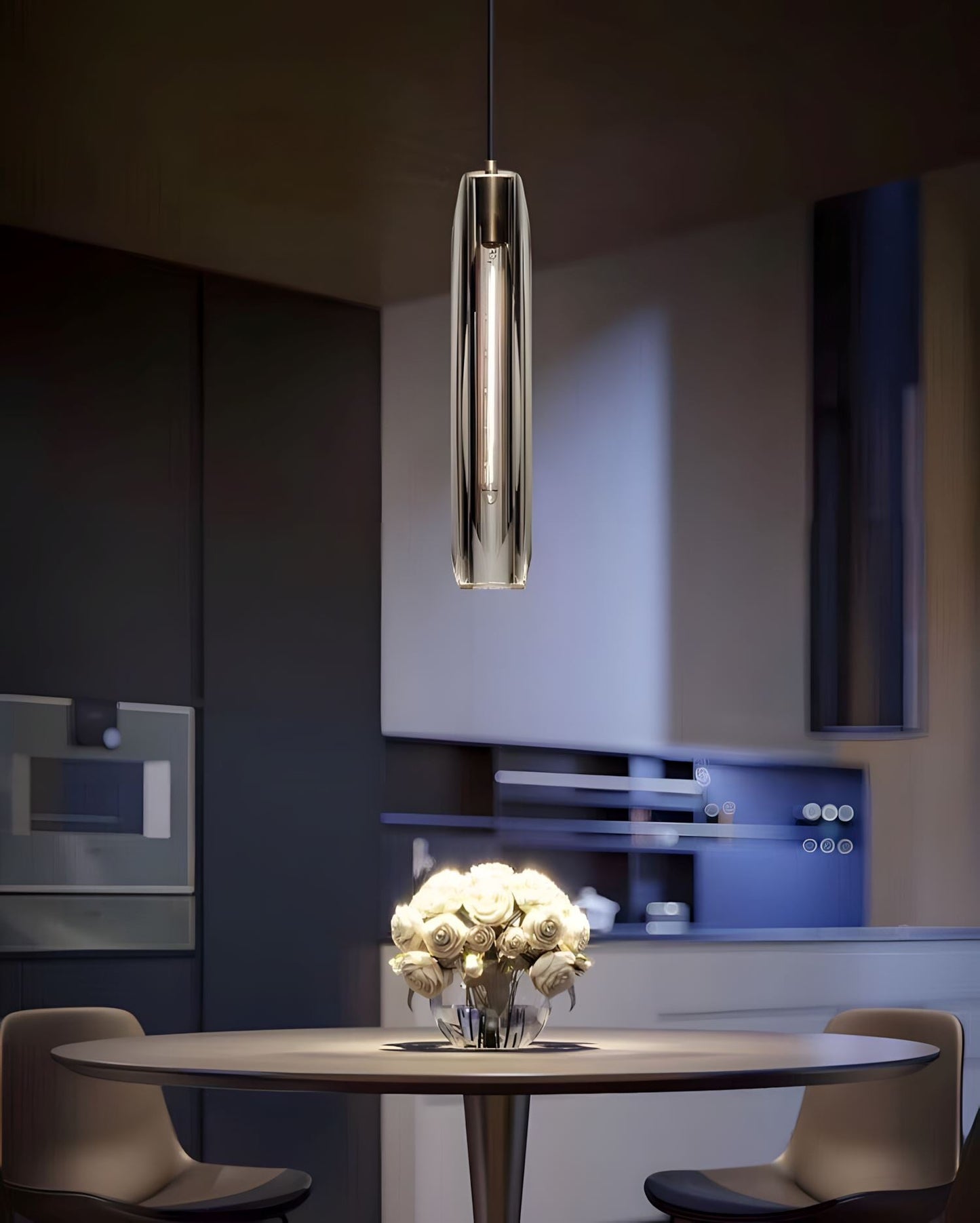 Suspension Moderne Verre K9 Laiton Fumé ou Clair