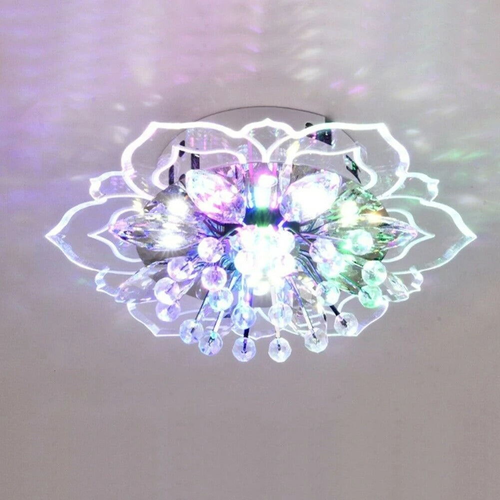 Plafonnier LED Fleur Cristal Élégant Ø30 cm