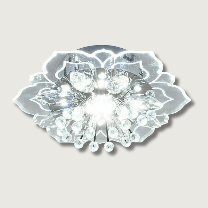 Plafonnier LED Fleur Cristal Élégant Ø30 cm