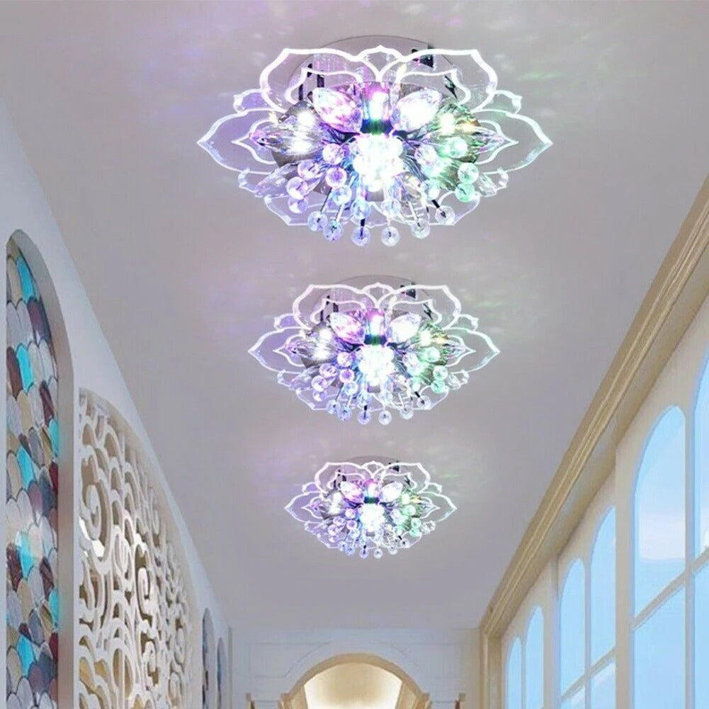Plafonnier LED Fleur Cristal Élégant Ø30 cm