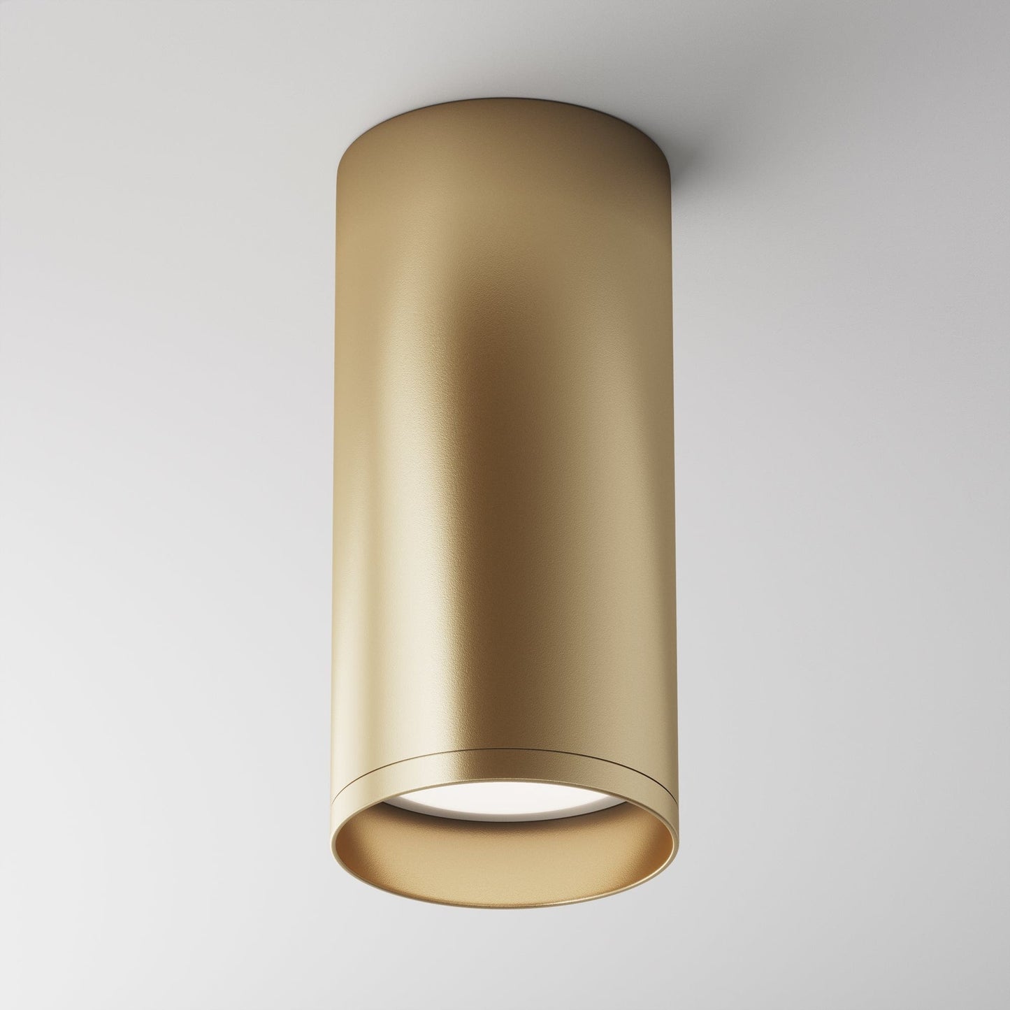 Plafonnier Cylindrique Moderne en Aluminium Doré
