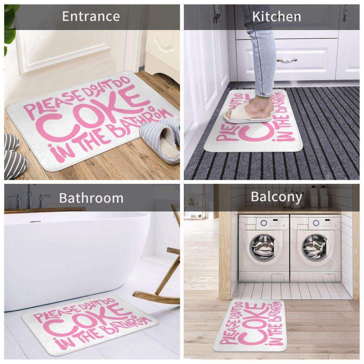Tapis de Salle de Bain Rose avec Message Drôle – Antidérapant et Lavable
