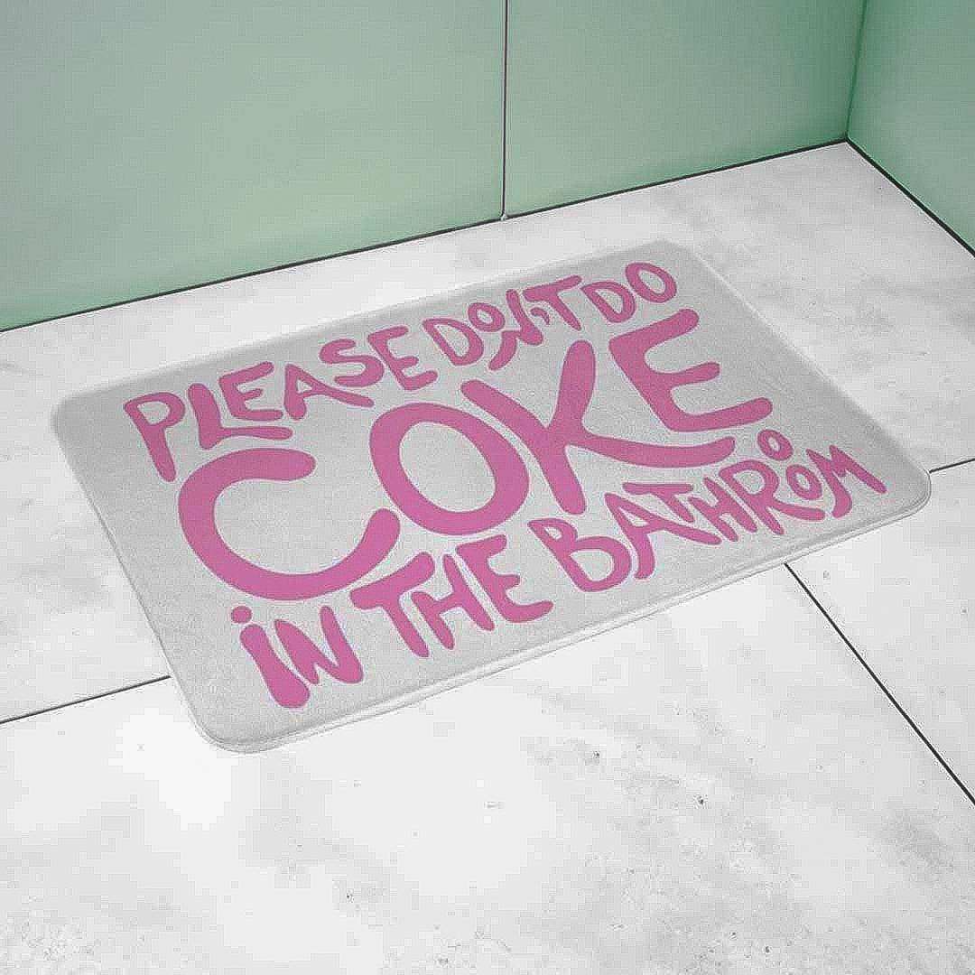 Tapis de Salle de Bain Rose avec Message Drôle – Antidérapant et Lavable