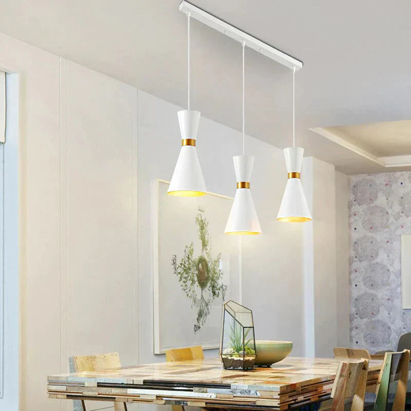 Suspension Moderne Cuisine Aluminium Blanc & Doré