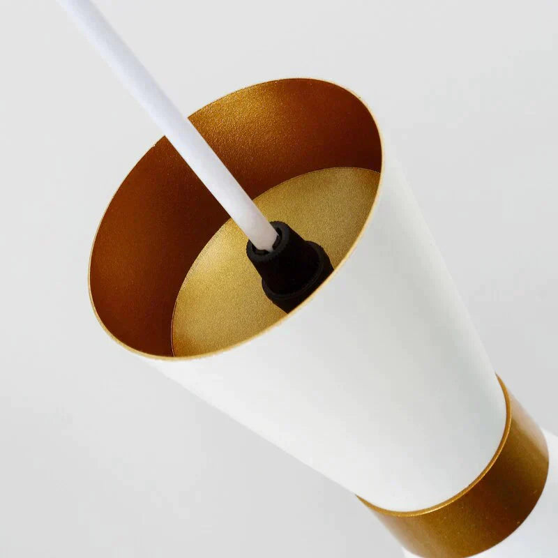 Suspension Moderne Cuisine Aluminium Blanc & Doré