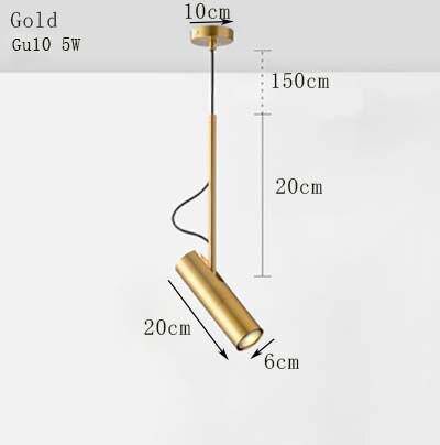 GoldenLine – Suspension Spot Orientable avec Tige Dorée