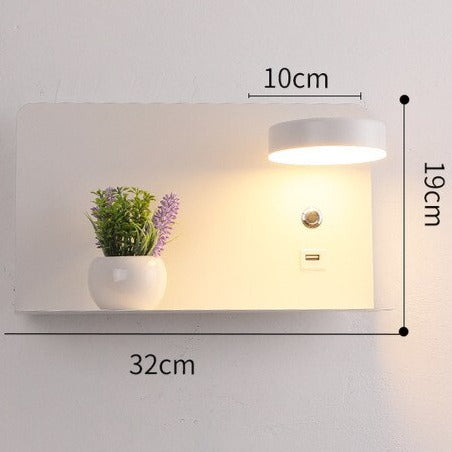 Applique Murale avec Tablette, Lampe LED et Port USB – GALLIA