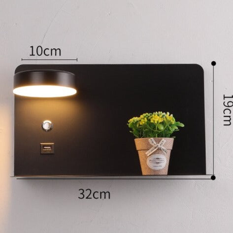 Applique Murale avec Tablette, Lampe LED et Port USB – GALLIA