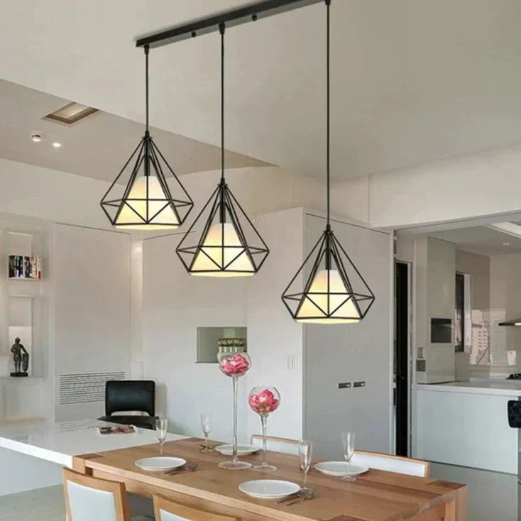 Suspension Cuisine Fer Forgé E27 Design Moderne