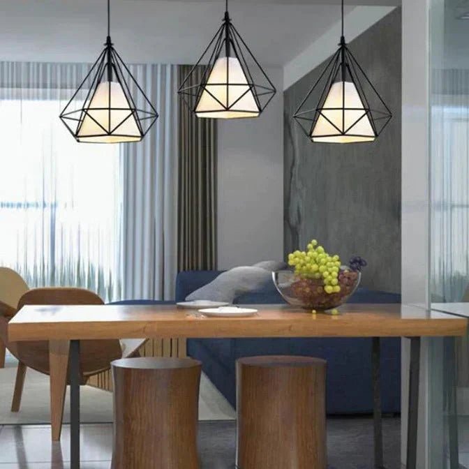 Suspension Cuisine Fer Forgé E27 Design Moderne