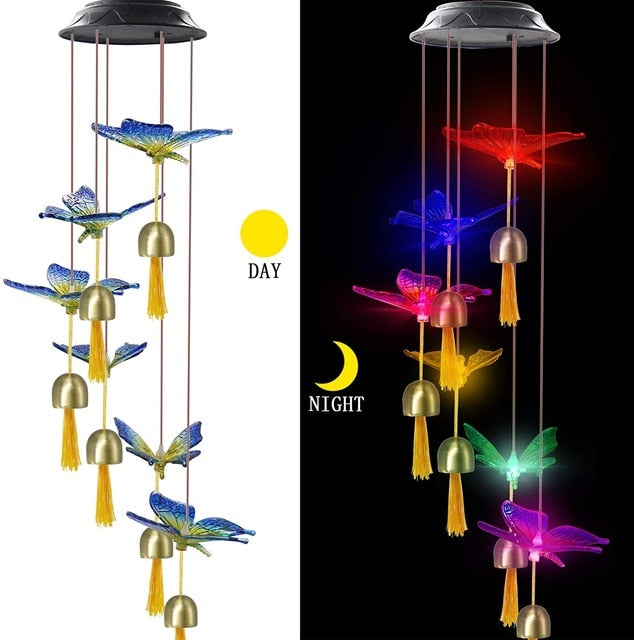 Carillon Solaire Colibri – Éclairage Extérieur LED Changeant de Couleurs pour Jardin et Balcon