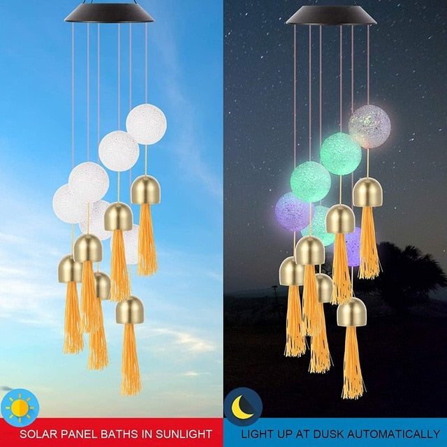 Carillon Solaire Colibri – Éclairage Extérieur LED Changeant de Couleurs pour Jardin et Balcon