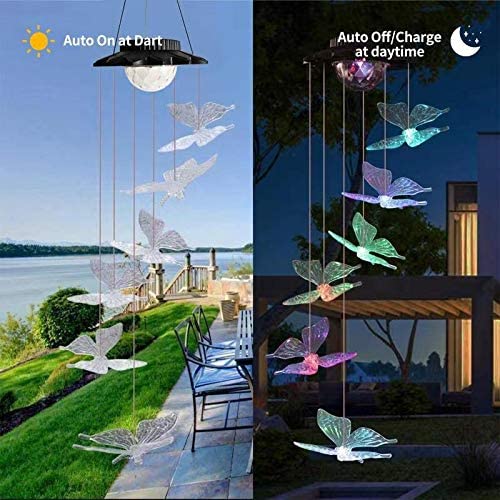 Carillon Solaire Colibri – Éclairage Extérieur LED Changeant de Couleurs pour Jardin et Balcon