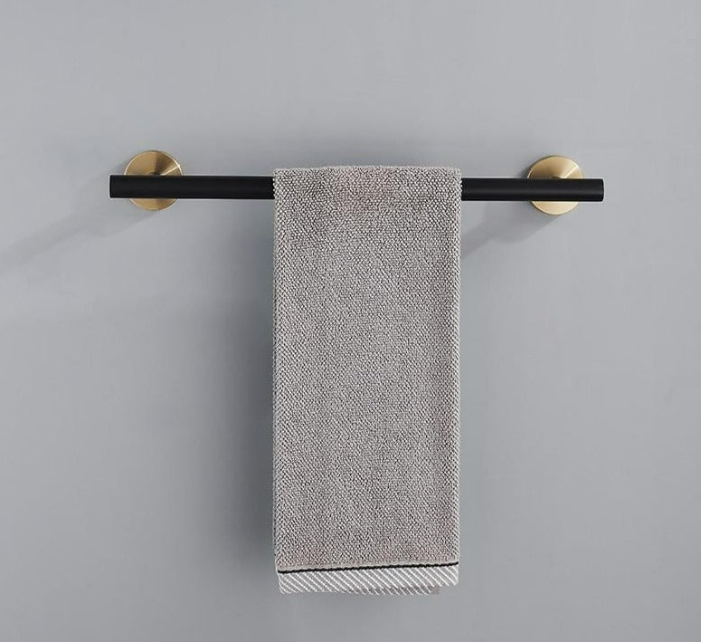 Accessoires Salle de Bain Inox – Noir & Or Brossé