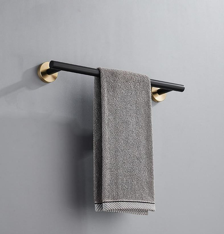 Accessoires Salle de Bain Inox – Noir & Or Brossé
