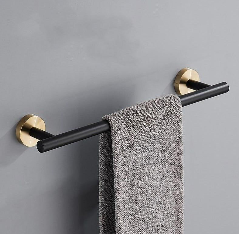 Accessoires Salle de Bain Inox – Noir & Or Brossé