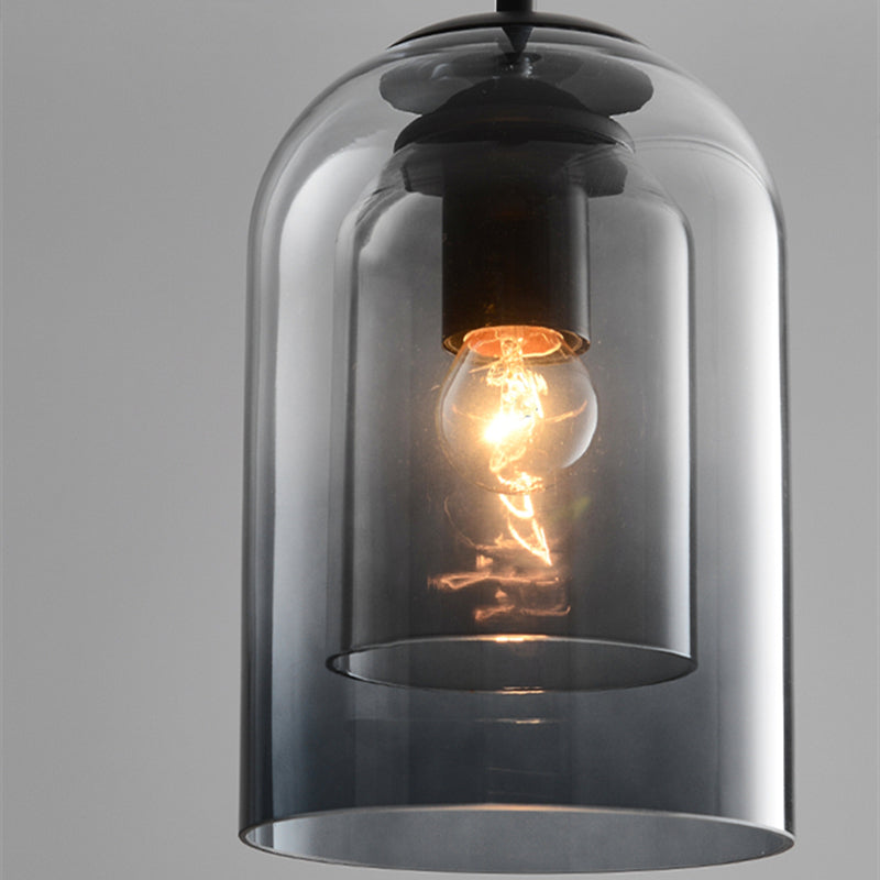 Lampes Suspendues Mica Style Mid-Century – Double Verre Coloré et Finition Élégante