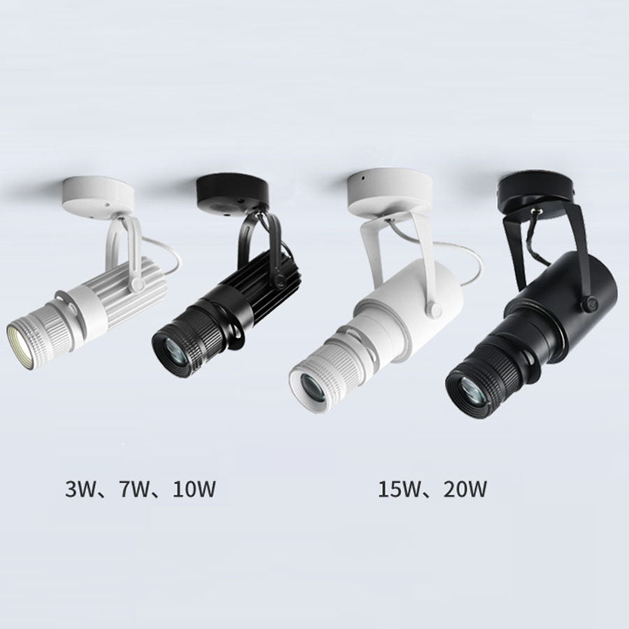 Spot LED COB Orientable Plafond 15W 20W Surface Noir Blanc