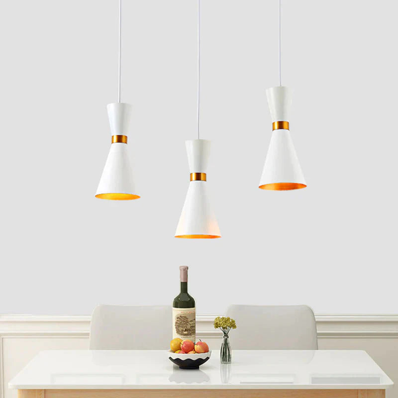 Suspension Moderne Cuisine Aluminium Blanc & Doré