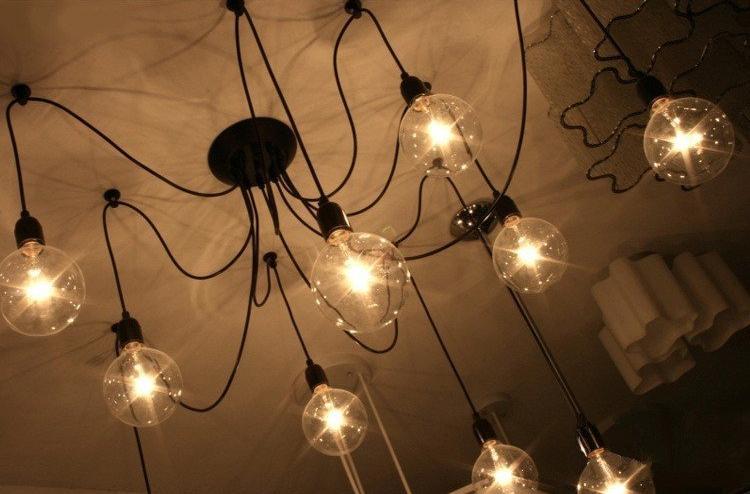 Suspension Moderne, Spider Design Réglable, 40–60W, Noir