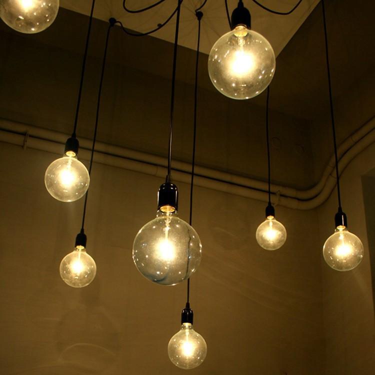 Suspension Moderne, Spider Design Réglable, 40–60W, Noir