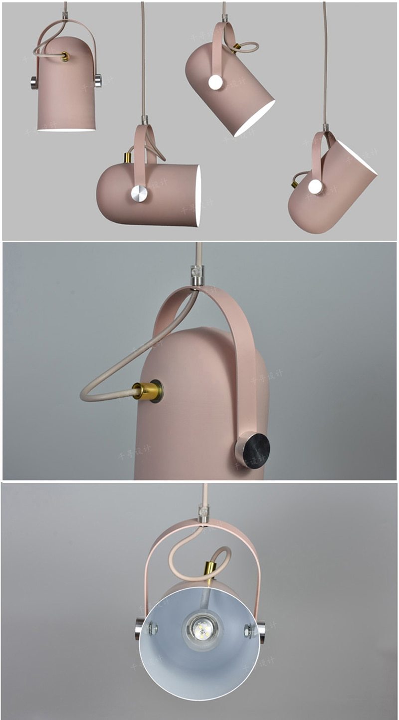 Suspension Nordique, Abat-Jour Incliné, Aluminium, Cordon 47cm