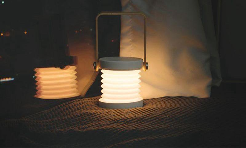 Lanternes Portables Pliables, ABS, Recharge USB, Blanc