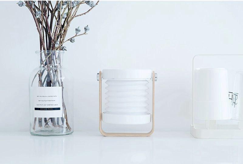 Lanternes Portables Pliables, ABS, Recharge USB, Blanc