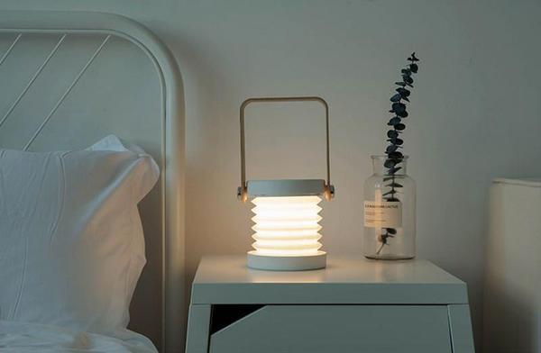 Lanternes Portables Pliables, ABS, Recharge USB, Blanc