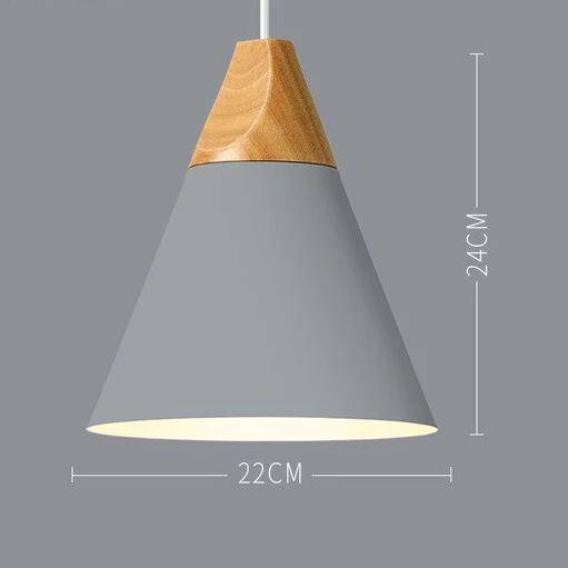Nordic – Suspension en Métal Coloré et Bois aux Formes Modernes