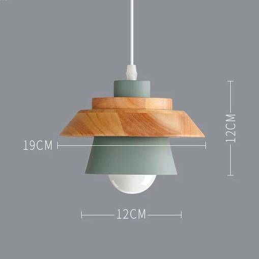 Nordic – Suspension en Métal Coloré et Bois aux Formes Modernes