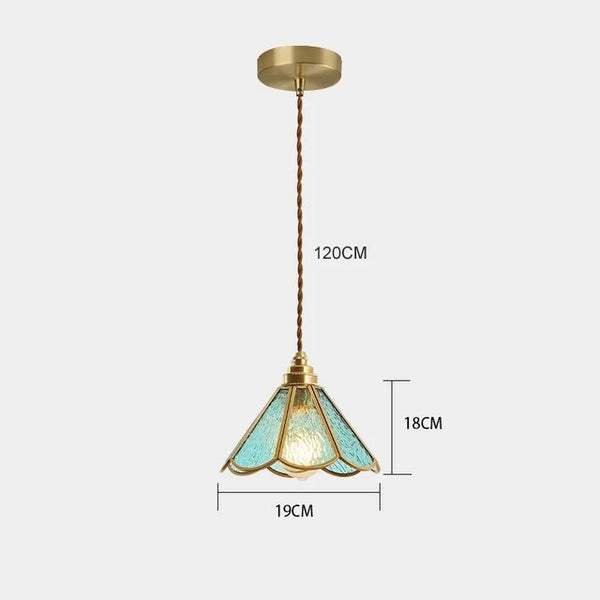 Lampe Suspendue en Verre Coloré – Élégance Classique et Ambiance Artistique