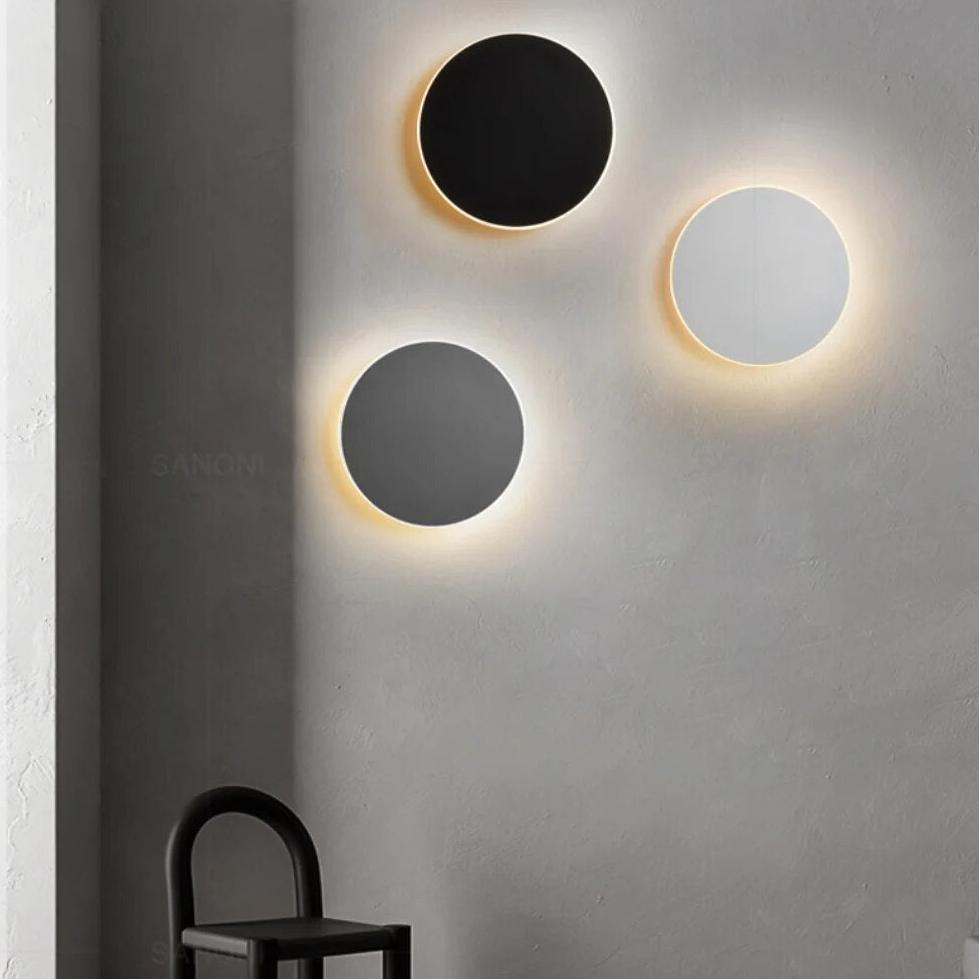 Applique LED Ronde Murale avec Capteur – Design Nordique
