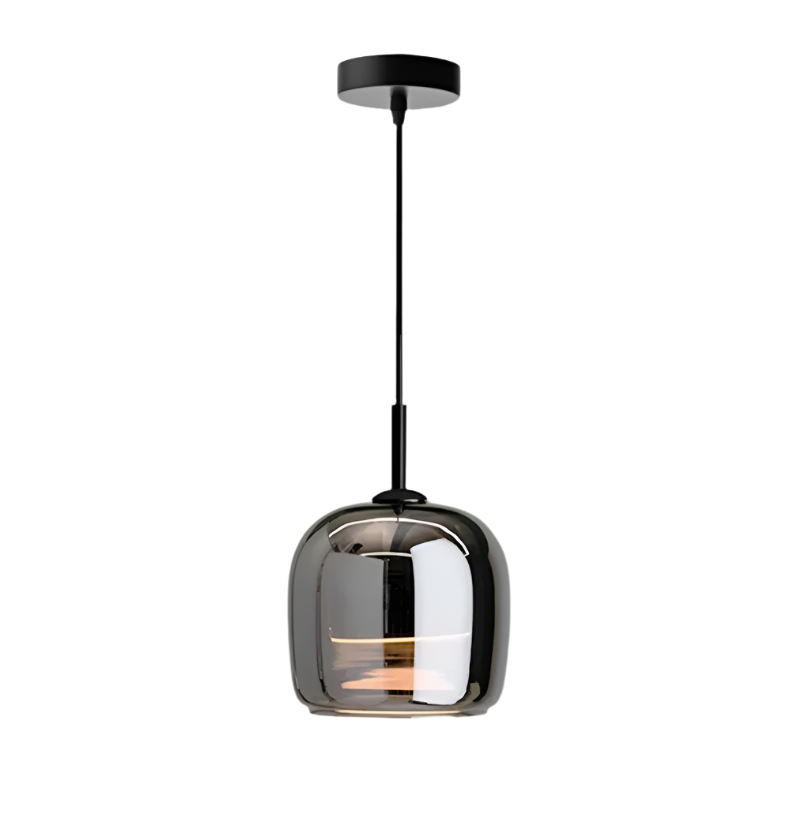 Suspension Nordique en Verre Noir | Design Élégant et Moderne