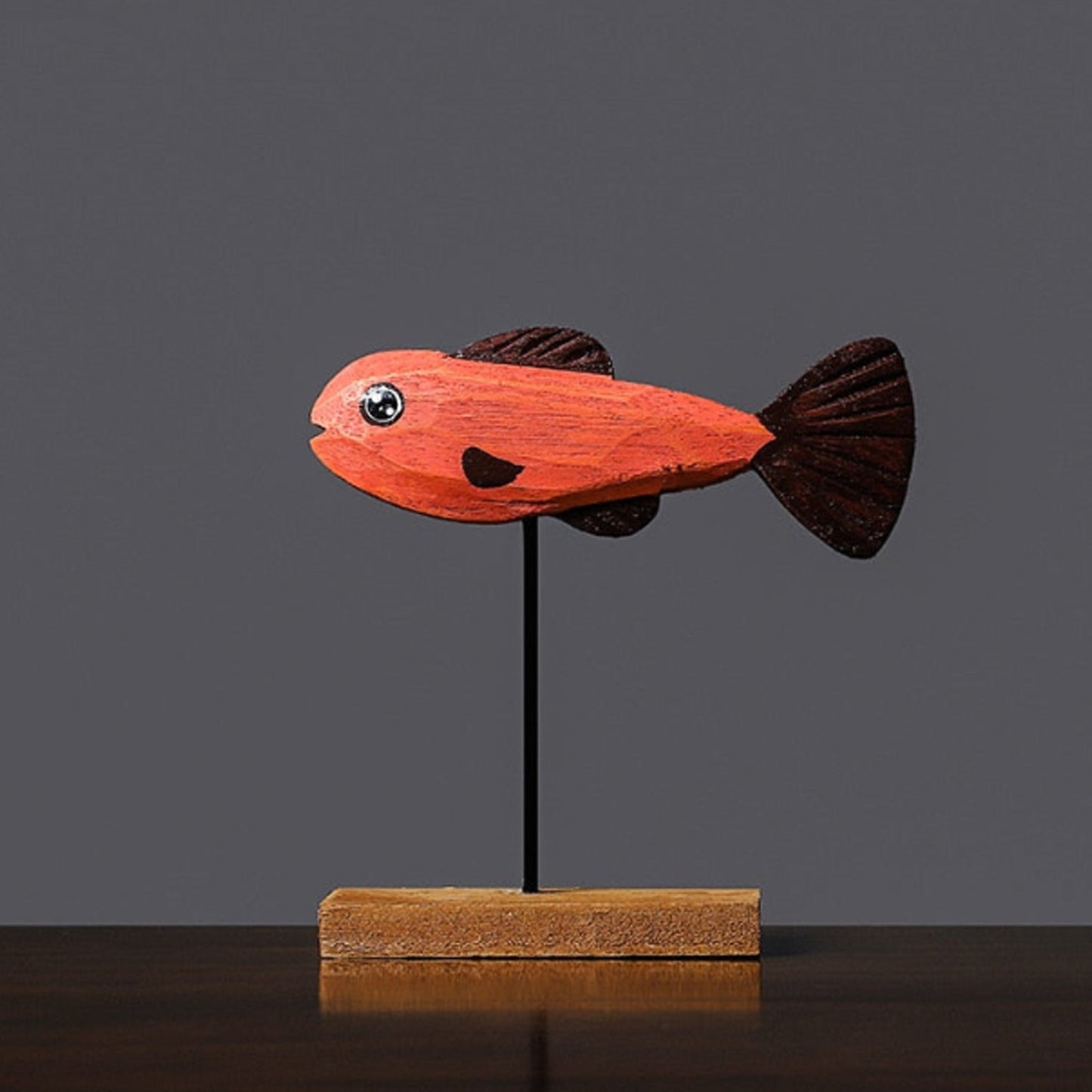Sculpture Artisanale en Bois – Poisson d’Eau Douce Décoratif