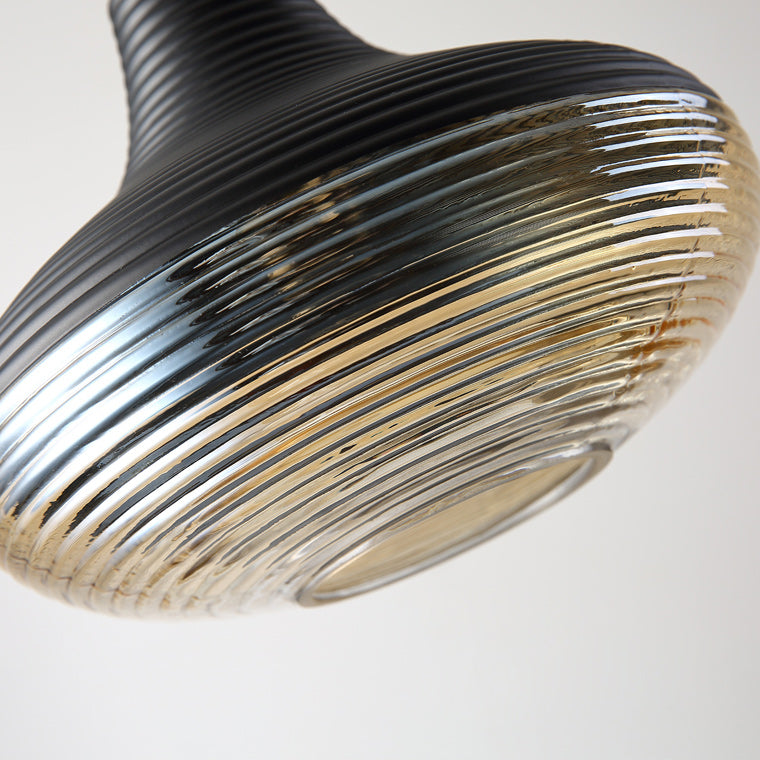 Suspension Renord, Verre Soufflé, Style Scandinave, Noir & Ambre