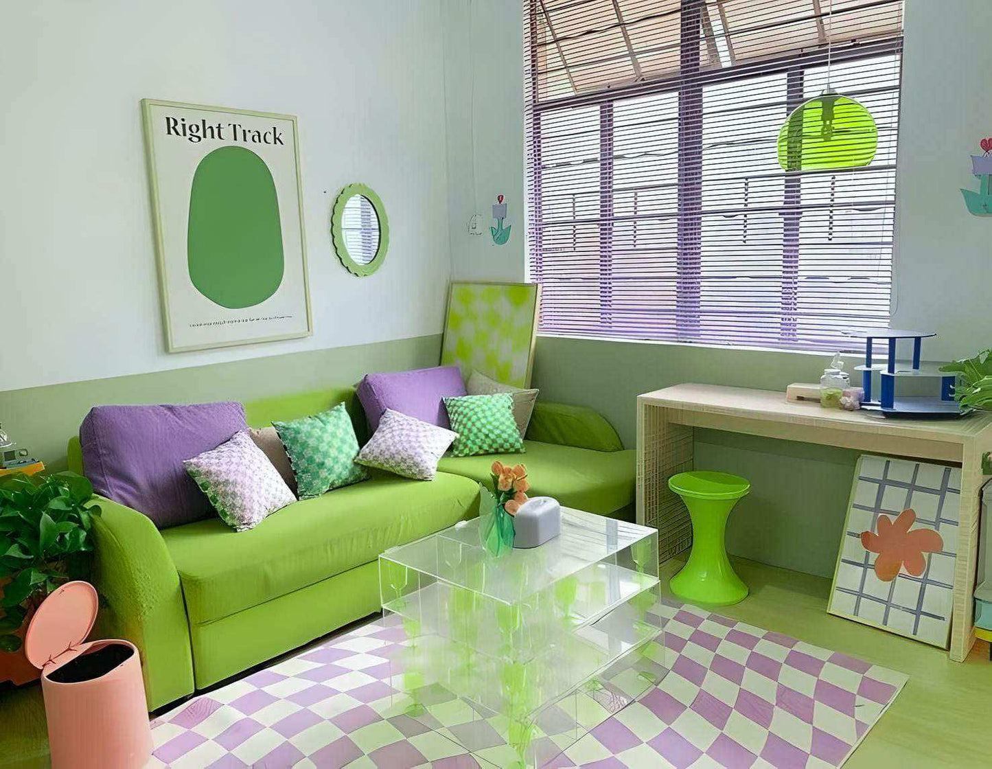 Tapis Damier Rétro Coloré – 7 Styles Antidérapants pour Salon ou Chambre