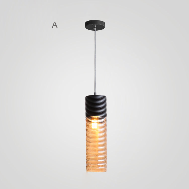 Suspension Renord, Verre Soufflé, Style Scandinave, Noir & Ambre